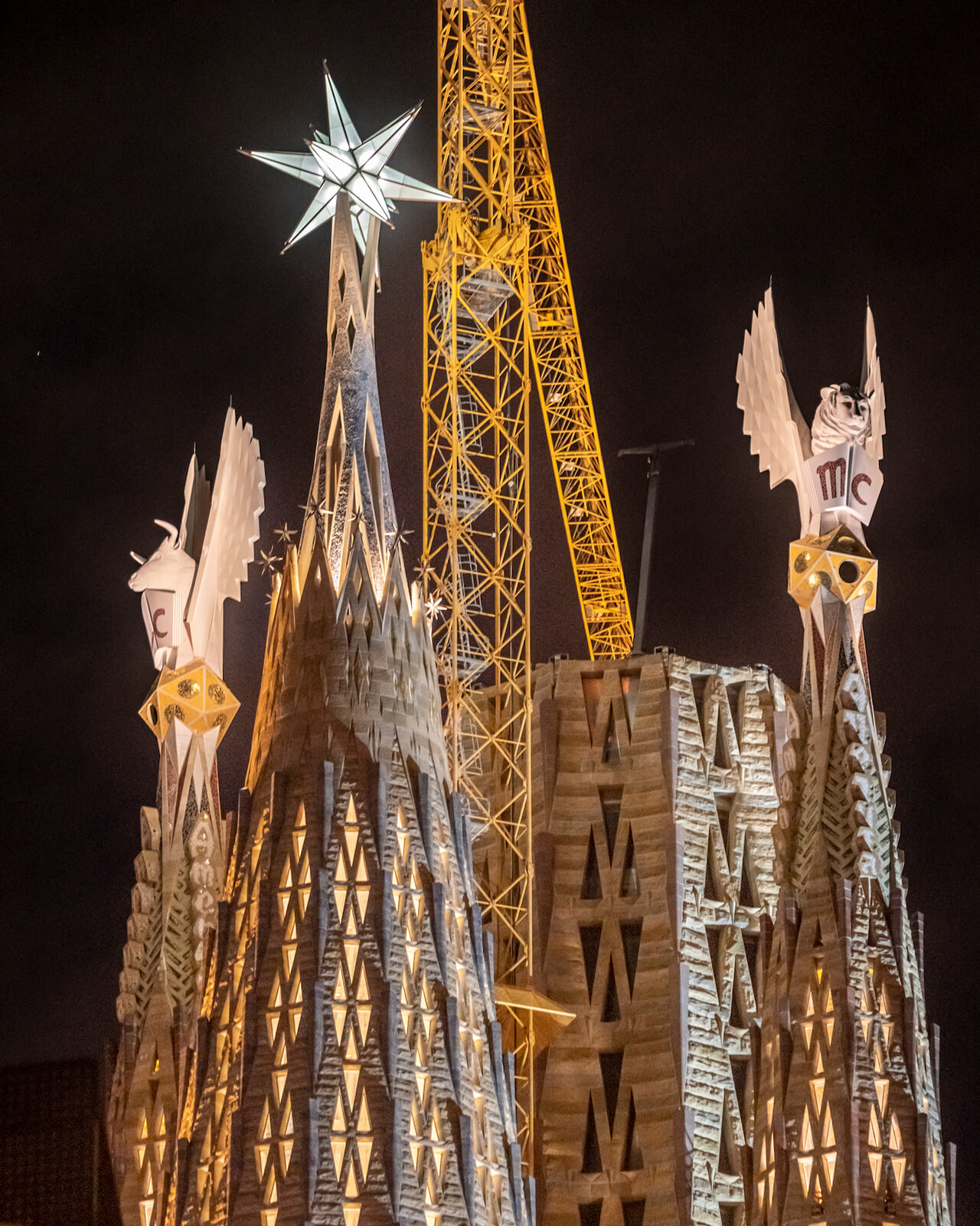 The towers of the Evangelists Luke and Mark with the tower of the Virgin Mary
