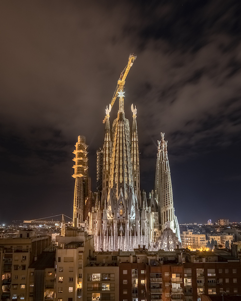 Sagrada Família lights up towers of Evangelists Luke and Mark for the ...